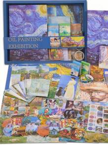 Bộ 116 món/bộ phụ kiện sổ lưu niệm cổ điển, Bộ sổ lưu niệm lớn nhiều màu vẽ tranh sơn dầu Van Gogh, Bao gồm sổ tay A5 và sổ ghi chép nghệ thuật, Phụ kiện sổ ghi chép rác có nhãn dán và băng dính Washi, Nghệ thuật treo tường, Quà tặng thủ công tự làm, Quà tặng sinh nhật (Bao bì hộp quà tặng), Quay lại trường học, Đồ dùng học tập - Nhiều màu - Xem 2