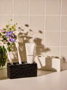 Cirelle 石制浴室陶瓷托盘皂碟乳液瓶收纳架洗漱台洗漱杯套装牙具收纳家居浴室装饰浴室收纳夏季