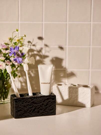 Cirelle Stone Bathroom Ceramic Tray Soap Dish Lotion Bottle Storage Rack Wash Sink Toiletry Cup Set Dental Storage Home Bathroom Decor Bathroom Organizer Summer