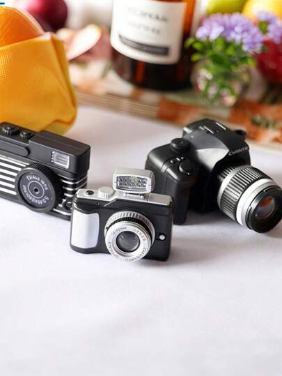 1 قلادة رقمية محاكية للضوء والصوت على شكل كاميرا قديمة الطراز مع وميض برق، مجوهرات بنكية، هدية للصداقة، سلسلة مفاتيح، ديكور مكتبي مصغر، اكسسوارات دمية، تعليقة مصغرة