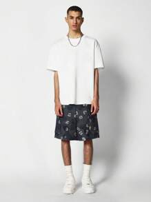 SUMWON Camouflage Printed Cargo Short - Black - View 2