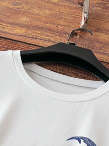 Cute Blue Whale Ocean Theme Short Sleeve Round Neck T-Shirt For Women