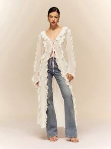 Poéselle Women Solid Color Fashion Shirt, Suitable For Summer - Apricot - View 2