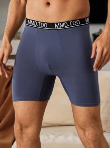 Snug Zone 6 Packs Men's Long Leg Boxer Briefs, Solid Color Extended Mid-Rise Underwear - Multicolor - View 8