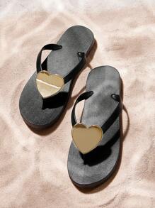 Grefit CUCCOO Women's Summer Flip Flops, Fashionable Round Toe Beach Sandals - Black - View 1