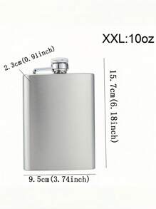 1pc Silver Stainless Steel Outdoor Camping Portable Hip Flask For Liquor