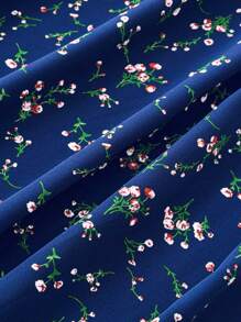 SHEIN Clasi Đầm Maxi Tay Ngắn Cổ Chữ V Quấn Chéo Họa Tiết Hoa Cỡ Lớn Cho Nữ - Nhiều màu - Xem 4