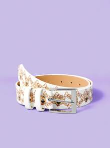 SCOOBY-DOO X SHEIN 1 Pc Women's Fashionable Cute Dog Pattern Buckle Belt - Multicolor - View 1