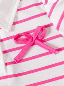 Souflis Souflis 2 Packungen Baby Mädchen, süßes und modisches Polo-Kragen gestreiftes Kleid, geeignet für Sommer, Urlaub und Reisen