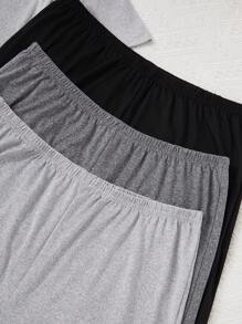 3pcs Men's Casual Printed Short Sleeve Shorts Pajama Set - Multicolor - View 3