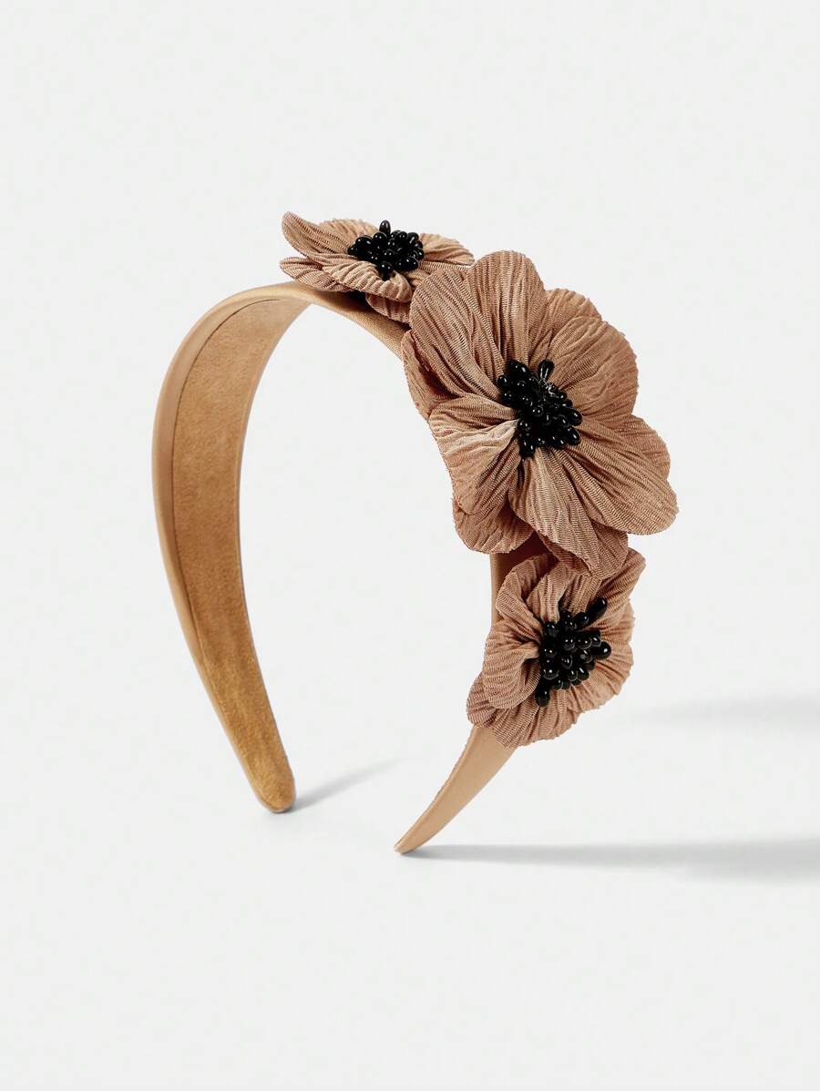 MOTF PREMIUM VERSATILE FLOWER DECOR HEADBAND HAIRBAND HAIR HOOP - Coffee - View 2