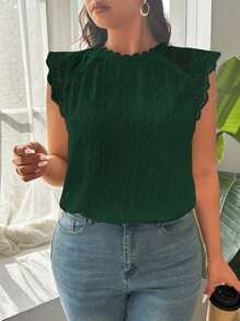SHEIN Frenchy Camisa de moda de unicolor sin mangas apta para el verano en talla grande