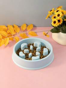 1 Stück Haustierzubehör Hunde Langsam-Fress-Schüssel - blumenförmige Anti-Kerf Kunststoff Futter-Schale für Hunde, Welpen, Katzen - rutschfest, einfach zu reinigen, Portionskontrolle für schnelle Esser, verbessert die Verdauung