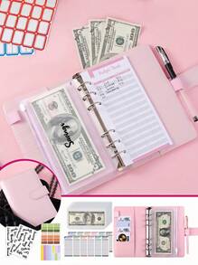 1 件预算活页夹，现金理财袋，带现金信封的 A6 预算活页夹，预算活页夹信封，用于预算资金、货币收集、卡片、票证收集（有多种颜色可供选择），波西米亚风 - 彩色 - 查看 1