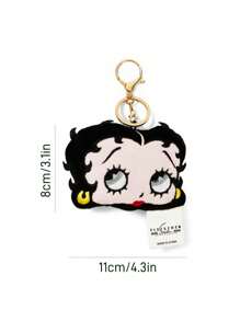 Betty Boop x SHEIN Cute Big Head Doll Keychain, Bag Charm, Wallet Pendant,Gift Ideas,Party,Holiday,Valentine's Day
