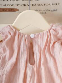 SHEIN Girls Summer Outfit New Fashion Style Baby Sleeveless Top + Thin Shorts 2pcs Sets - Pink - View 4