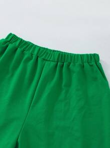 SHEIN Teenager Jungen Outfit mit Buchstaben Muster Kurzarm T-Shirt und Shorts - Weiss - Übersicht 6