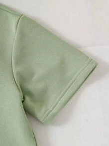 SHEIN Explorewe 1pc Boys' Casual Loose Floral Print T-Shirt, Summer - Green - View 3