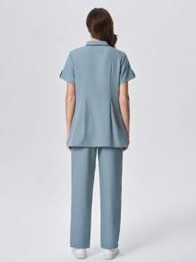 Scrubzie 2 pezzi set uniforme da donna con camicia e pantaloni scrub