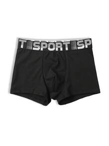 Shein Underwear&Sleepwear Basics 3 pezzi Boxer brief morbidi e comodi con patchwork di lettere per ragazzo pre-adolescente