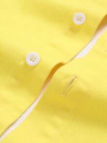 Manfinity Homme Men's Ripped Front Button Casual Short Sleeve Denim Shirt - Yellow - View 3