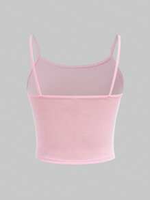 Tween Girl Tween Girls 3-Pack Minimalist Solid Slim-Fit Cami Spaghetti Strap Bra Set - Pink - View 4