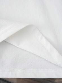 Manfinity Joysei 标准尺寸男士星星图案白色圆领 T 恤（材质） - 白色 - 查看 5