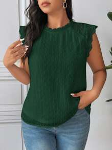 SHEIN Frenchy Camisa de moda de unicolor sin mangas apta para el verano en talla grande