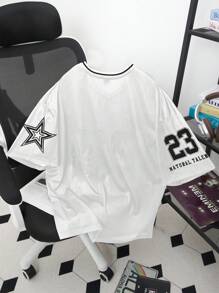 PAVTROS Manfinity Streetrush Men's Sporty Numeric Print Casual T-Shirt - White - View 2