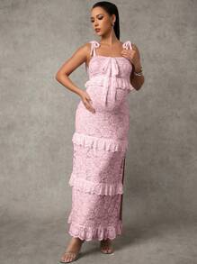 MaterniChic Maternity Sleeveless Solid Color Dress, Fashionable For Summer