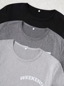 3pcs Men's Casual Printed Short Sleeve Shorts Pajama Set - Multicolor - View 6