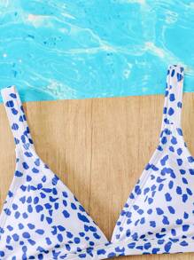 SHEIN Tween Girls Summer Beach Vacation Matching Print Swimsuit Set, Cute Casual Outfit Suitable For Beach Holiday