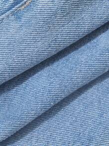 Young Girl' Casual Comfortable Y2K Asymmetrical Waist Distressed Raw Hem Short Jeans, Versatile All-Match Style Suitable For Daily Commute & Street Style, Spring/Summer 2025 New Arrival