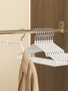 10pcs Stainless Steel Non-Slip Hanger - White - View 2