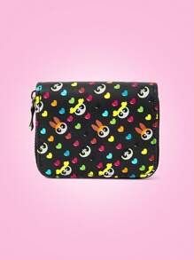 THE POWERPUFF GIRLS X SHEIN 1pc Colorful Heart & Blossom, Bubbles, Buttercup Pattern Small Wallet - Multicolor - View 1