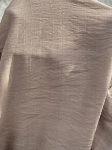 SHEIN Maternity Ruffled Hem Tied Waist Solid Color Loose Casual Pants - Apricot - View 7