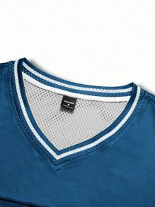 PAVTROS Manfinity Streetrush Men's Casual Numeric Print T-Shirt With Sports Vibe - Blue - View 3