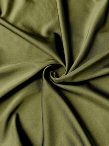 MaterniChic Vestido de maternidade sem mangas com zíper frontal de cor sólida, moderno para o verão - Verde de Exercício - Ver 7