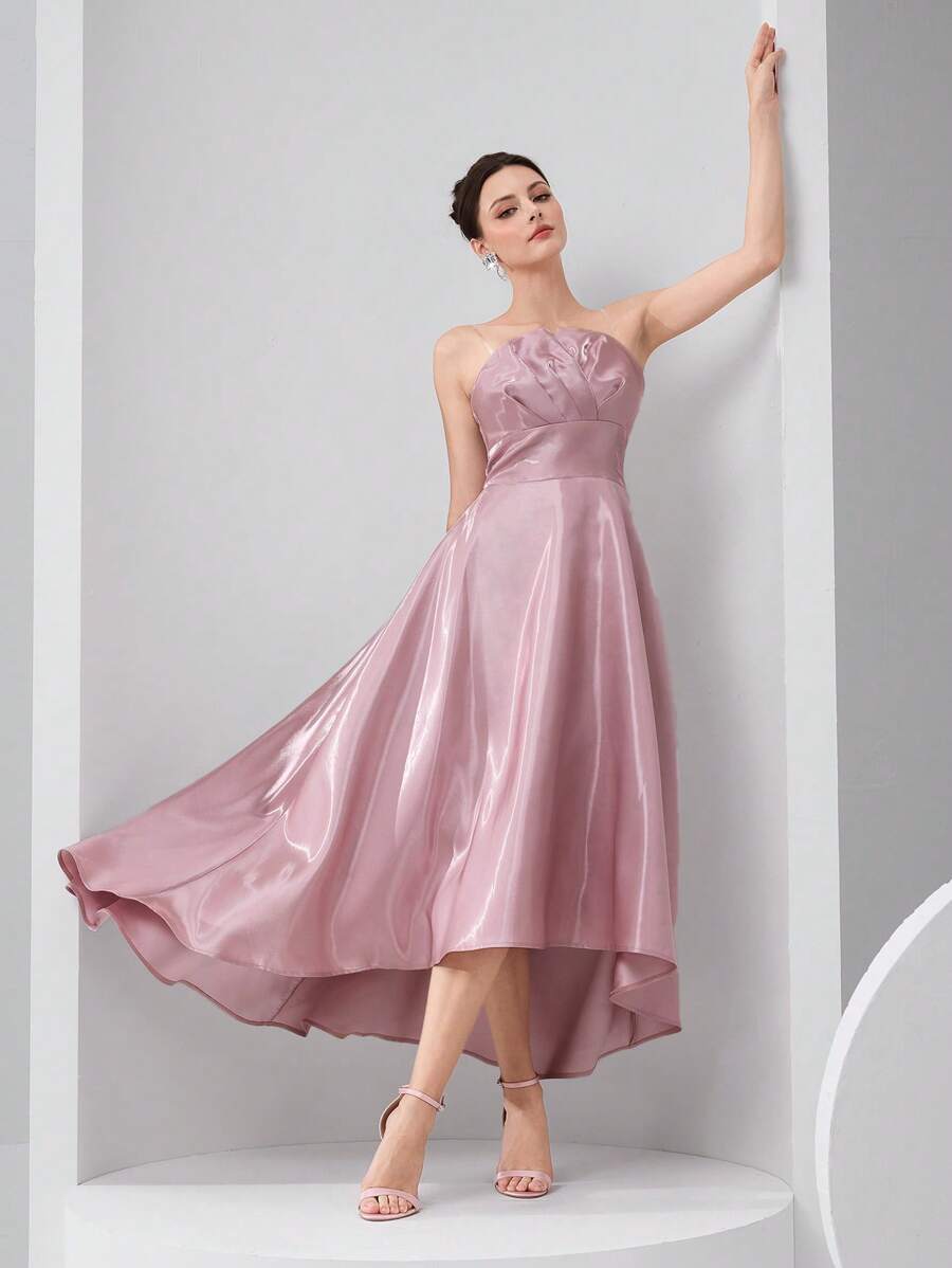 Modelyn Graduation Dresses For Women Formal Ball Gown Dress (Heavy Embroidered), Party Dress, Prom Dress - Dusty Pink - View 1