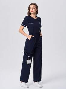 Scrubzie Anti-Wrinkle Fabric Multi-Pocket Women's /Nursing Scrub Uniform Pants