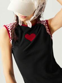 Bohemela Women's Heart Embroidery Round Neck Raglan Sleeve Casual T-Shirt - Multicolor - View 3