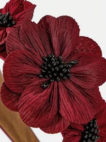 MOTF PREMIUM DIADEMA DECORATIVA FLORAL VERSÁTIL, DIADEMA PARA EL CABELLO - Burdeos - Ver 6