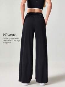 GLOWMODE 速干提花松紧腰阔腿裤带侧袋日常休闲装