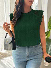 SHEIN Frenchy Camisa de moda de unicolor sin mangas apta para el verano en talla grande