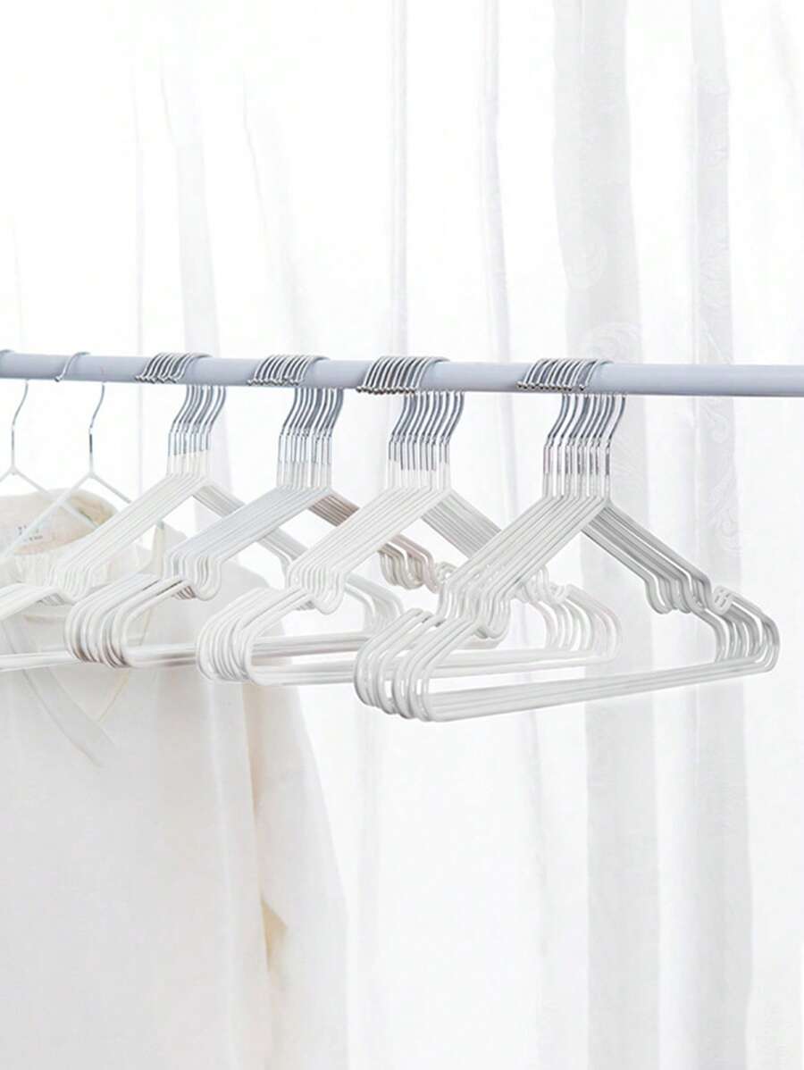 Modern Pink & White Stainless Steel Clothes Hangers, 5/10/20/40 Pack Non-Slip Heavy Duty Hangers For Tops/Blouses/Dresses, Space-Saving Minimalist Design Spring-Summer Wardrobe Organizer