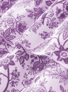 Tween Girl 优雅碎花喇叭裙，松紧腰身，度假风格