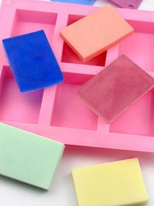 Molde de silicona antiadherente de alta calidad - Moldes rectangulares reutilizables para hacer barras de jabón de bricolaje, suministros de baño y belleza caseros, herramientas de fabricación de jabón hechas a mano de fácil desmoldeo - Rosa