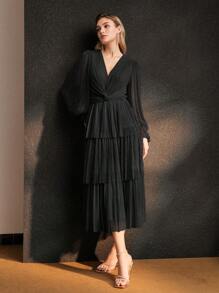 MOTF Soiréza TWIST TIERED LAYER COCKTAIL DRESS - Black - View 6