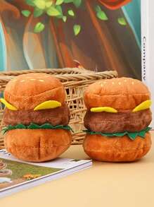 1 Stück Spaß Hamburger geformtes quietschendes Hundespielzeug Haustier Zubehör Hamburger bissfest Selbstunterhaltung Training Stimmbildung