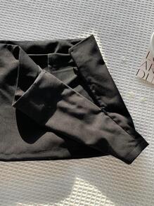 Comfortcana Ladies' Summer Casual Solid Color Low Waist Mini Skirt